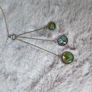 Abalone three pendant necklace
